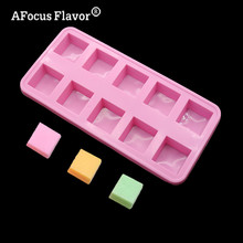 1 Pc 10 Holes Square Handmade Soap Silicone Mold Decorative Kitchen Making A Cake Baked Chocolate Fudge Food Forming Stencil 2024 - buy cheap