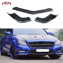 Fibra de carbono frente spoiler para benz cls classe w218 cls350 320 cls63 2012 2013 cabeça pára-choques queixo pá protetor 3 pçs/set 2024 - compre barato