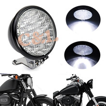 Универсальная мотоциклетная черная фара 12 в, 5 дюймов, 30 светодиодов, подходит для Harley Cafe Racer Bobber 2024 - купить недорого