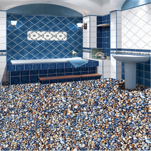 Beibehang pavio banheiro 3d piso azulejo pintura personalizada papel de parede decorativo 2024 - compre barato