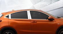 Pegatina de corte de ventana de acero inoxidable de estilo de coche para Honda VEZEL HRV/XRV 2014-2017 embellecedor de marco de ventana de columna media con lentejuelas 2024 - compra barato