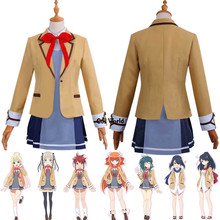 Hina Logic de Luck Logic Niina Arekusandorovuna, uniforme escolar, abrigo, camisa, vestido, atuendo, disfraces de Cosplay de Anime 2024 - compra barato