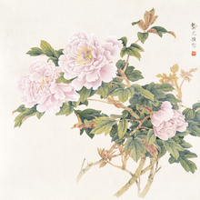 Chinese classical peony green leaves scenery oil painting canvas printings printed on canvas home wall art decoration picture 2024 - buy cheap