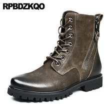 shoes army military warm combat italian faux fur full grain leather zipper winter men boots with short booties lace up genuine 2024 - buy cheap