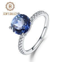 Gem's Ballet 2.73Ct Natural Iolite Blue Mystic Quartz Simple Ring 925 Sterling Silver Engagement Rings For Women Fine Jewelry 2024 - купить недорого