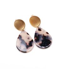 Teardrop Red Light Brown Cute Earrings Acrylic Pendant Clip Ear Jewelry 2024 - buy cheap