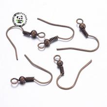 Brass Antique Bronze Earring Hooks with Bead Charms, 19mm, Hole: 1.5mm; Pin: 0.7mm 2024 - buy cheap