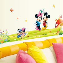 Removable PVC Cartoon Minnie&Mickey Mouse Wall Sticker For Kids Room Baby Nursery Wall Stickers Decal Bedroom Art Wallpaper 2024 - buy cheap