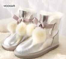 2019 European high-quality snow boots, real sheepskin, natural wool, women's boots, free delivery 3 colors 2024 - buy cheap