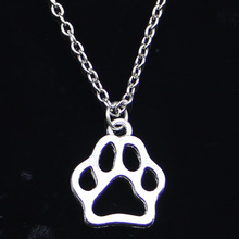 20pcs New Fashion Necklace 19x17mm dog bear paw Pendants Short Long Women Men Colar Gift Jewelry Choker 2024 - buy cheap