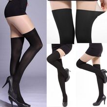 Women Silk Stockings Pantyhose Sexy Top Thigh High Over Knee Socks Black Ladies Hosiery Knee High Stockings Elastic Hot Sale 2024 - buy cheap