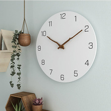 Wooden Wall Clock Simple Modern Design for Living Room Nordic Brief Wood Clocks White Wall Watch Home Decor Silent 12 Inch 2024 - buy cheap