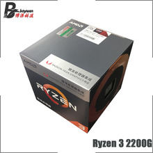AMD Ryzen 3 2200G R3 2200G 3,5 ГГц четырехъядерный процессор L2 = 2 м L3 = 4 м 65 Вт YD2200C5M4MFB разъем AM4 2024 - купить недорого