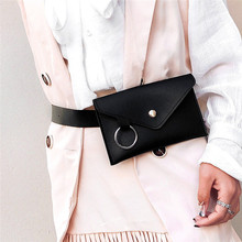 Women Shoulder Bags Fashion Pure Color Ring Leather Messenger Chest woman bag 2019 bolsa feminina torebki damskie 2024 - buy cheap