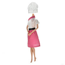 1 комплект = 3 шт. Модная Кукла Одежда ручной работы косплей костюм одежда шеф-повара для кукол шапка для шарнирных кукол 1/6 детская игрушка 2024 - купить недорого