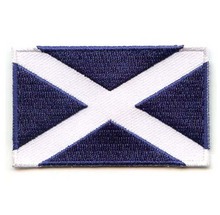 Scotland Flag Embroidered Patches Garment Labels Custom Sewing Labels Twill with Heat Cut Broder and Iron On Backing MOQ50pcs 2024 - buy cheap