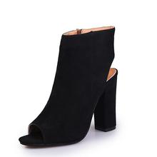 STAN SHARK-zapatos elegantes sólido de tacón alto para mujer, botas al tobillo sólidas con punta abierta 2024 - compra barato