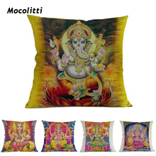 Thailand Shiva Self-Portrait Indian God Ganesha Hanuman Religion Worship Decoration Cushion Cover Cotton Linen Sofa Pillow Cover 2024 - buy cheap