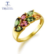 TBJ,tourmaline rings good multi color natural gemstone Simple luxury design 925 sterling silver fashion jewelry for girl Wedding 2024 - buy cheap