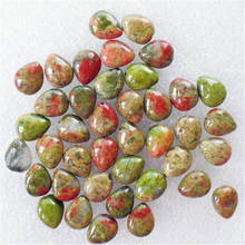 (80pcs/lots) Free Shipping Wholesale Natural Unakite Gem Pendant Beads 10x5mm Teardrop Charm Make For DIY Jewelry!Good Quality! 2024 - buy cheap