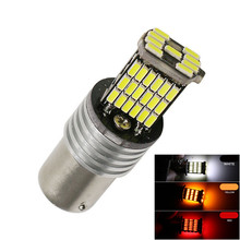 Led 1156 ba15s-lâmpadas de led para marcador automotivo, luz de leitura interna, vermelha e branca, 4014 ba21w 45 smd 2024 - compre barato