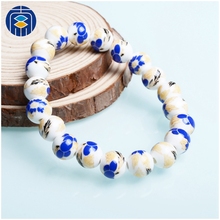 JuleeCrystal Blue And White Porcelain Ceramics Beaded Bracelet Fashion Elastic Beaded Bracelet Women Jewelry 2024 - buy cheap