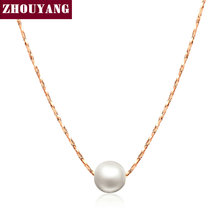 Collar de Peal de imitación estilo Simple para mujer, joyería de moda de Color oro rosa, colgante sin níquel, cristal ZYN430 ZYN362 2024 - compra barato