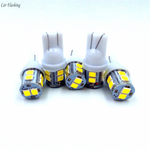 100 Uds W5W T10 LED blanco 194 azul 168 de distancia de seguridad para coche de la cuña lateral lámparas 12V T10 W5W LED SMD 1210 10SMD 3528 led bombillas de cola 2024 - compra barato