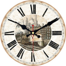 WONZOM-Reloj de pared con diseño de tren antiguo para decoración del hogar, reloj de pared grande, sin sonido de tic-tac, decoración creativa 2024 - compra barato