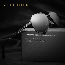 Мужские зеркальные солнцезащитные очки VEITHDIA, брендовые дизайнерские очки из нержавеющей стали с поляризационными стеклами, модель 3559, 2019 2024 - купить недорого