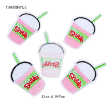TIANXINYUE Brand Patches 20pcs/lot shaee drink patch iron on patch Motif sew on iron on Applique DIY cloth accessory 2024 - buy cheap
