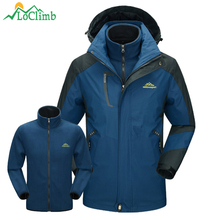 LoClimb 3 In 1 Outdoor Ski Hiking Jackets Men Winter Waterproof Windbreaker Camping Trekking Climbing Sports Fleece Coat,AM166 2024 - buy cheap
