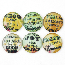 24pcs DIY Snap Jewelry 18mm Cabochon JOY Printed Glass Letter Message Buttons for Interchangeable Snap Earrings Bracelet Jewelry 2024 - buy cheap