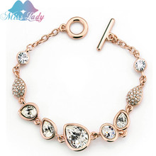 New 2017 Rose Gold color Austrian Crystal Korea OT Bracelets & Bangles Wholesales Fashion Jewelry for women MLY4858 2024 - buy cheap
