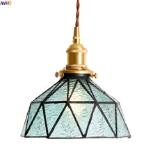 IWD nórdico japonés vidrio LED Colgante accesorios de luz comedor sala de estar Retro lámpara Vintage lámpara Colgante Lampara Colgante 2024 - compra barato