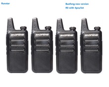 Baofeng r5-mini walkie talkie, portátil, 4 unidades, comunicador, estação de rádio em dois sentidos, transceptor, comunicador 2024 - compre barato