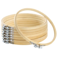 Качественные 7 дюймовые плетеные деревянные круглые регулируемые бамбуковые кольца для вышивки крестиком оптом для художественного Ремесла, ручного шитья 2024 - купить недорого