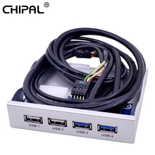 CHIPAL 3.5'' Front Panel PC 4 Ports USB2.0 USB3.0 Hub 20Pin Splitter Internal Combo Adapter for Desktop's Floppy Bay 2024 - buy cheap