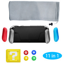 Estuche de almacenamiento de tarjeta de memoria para Nintendo Switch NS, empuñaduras de juegos portátiles de TPU, 11 en 1, a la moda, anticenicero, para consola NX 2024 - compra barato