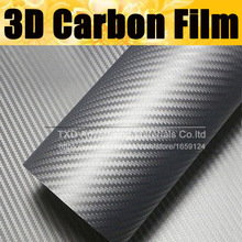 127X30CM Silver carbon film Waterproof DIY Car Motorcycle Sticker 3D Carbon Fiber Vinyl Wrapping Film Car Accessories Film 2024 - buy cheap