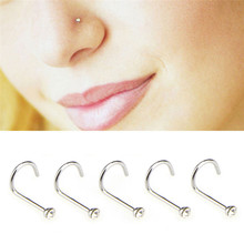 20pcs/lot Nose Studs Hooks Bar Body Piercing Jewelry Stainless Steel Crystal Rhinestone For Women  Surgical Steel Nose Ring 2024 - buy cheap