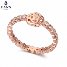 DAN'S Real Austrian Crystals  Brand    AAA Zirconia  Micro Inlays  Fashion Ring for women New Sale Hot Flower 110723Rose 2024 - buy cheap