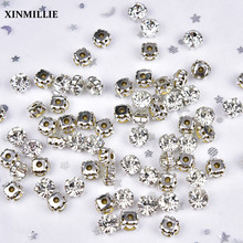 High Quality Shiny SS16 4mm 1440pcs/Bag 888 Diamond Stone Clear Crystal Sew on Flatback Silver Claw Rhinestones 2024 - buy cheap