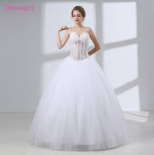 See Through Vestido De Noiva Wedding Dresses Ball Gown Sweetheart Tulle Lace Pearls Boho Cheap Wedding Gown Bridal Dresses 2024 - buy cheap