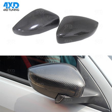 Carbon Mirror Cover For Volkswagen VW POLO LaVida RearView Side Mirror Cover with Tuning Light 2009 2010 2011 2012 2013 2014 2024 - buy cheap