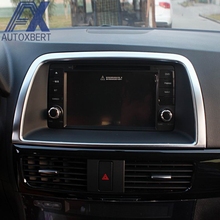 AX Chrome Inner Inside Front Center Dashboard Navi Screen Cover Trim Bezel Frame Surround For Mazda Cx-5 Cx5 2013 2014 2015 2016 2024 - buy cheap