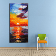 Hand Painted On Canvas Knife Oil Painting Beautiful Sunset For Living room Wall Art Home Decor Modern Abstract Picture 2024 - buy cheap