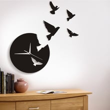  Birds Wall Clock Flies Animal Wall Clock Modern Design Wall Art Nature Birds Home Decor Animal Clocks Watch 2024 - buy cheap