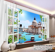Custom Any Size Mural Wallpaper 3D Curtain Venice City Building Fresco Living Room TV Backdrop Wall Painting Papel De Parede 3D 2024 - buy cheap