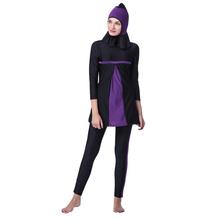 Женский хиджаб с полным лицом, мусульманский для плавания, костюм с шапкой Burkinis, мусульманский для плавания, костюм большого размера, Исламский купальник 2024 - купить недорого